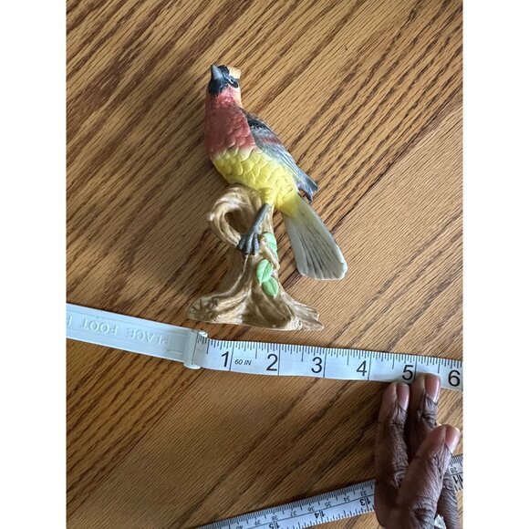 Lefton Ceramic Bird Figurine Waxwing On Branch Home Office Decor Bird Lovers - Picture 6 of 10